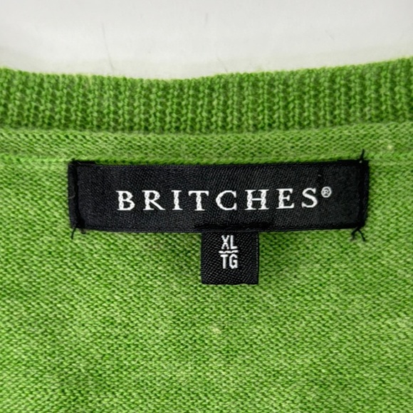 Britches Men's Vibrant Green V-Neck Knit Vest - Picture 3 of 9